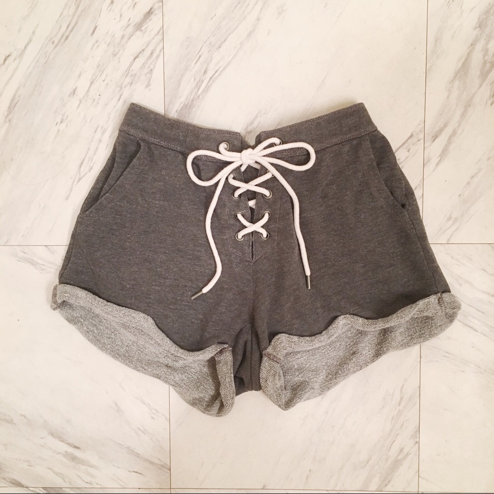*sold* NWOT Aerie High Waisted Lace Up Shorts